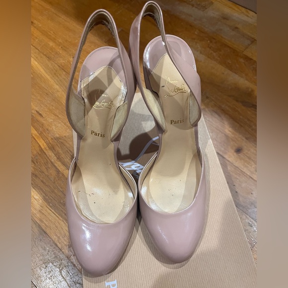Christian Louboutin Shoes - Christian Louboutin Picador 100 Patent Leather Slingback in Nude